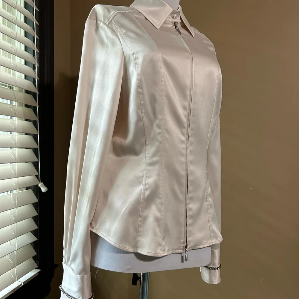 Cache Cream Satin Zip long sleeve - Picture 1 of 4